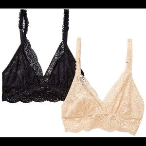 BLACK & CREME BRALETTE PAIR